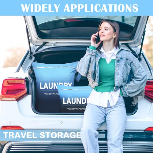 Sylfairy 2-Pack Waterproof Travel Laundry Bags, Black & Blue Wet Dry Bag