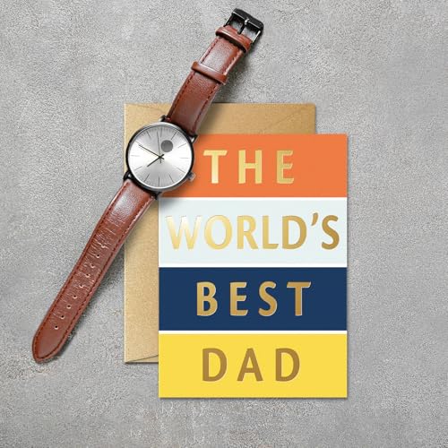 Premium Father's Day Card 5x7 with Gold Foil & Envelope