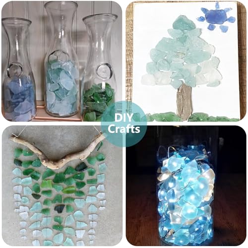 Colorful Frosted Sea Glass Blocks - 1LB Mixed Tumbled Decorative Stones