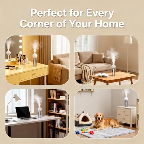 GloryAir 220ml Mini Portable Humidifier - Quiet Cool Mist for Desk & Travel