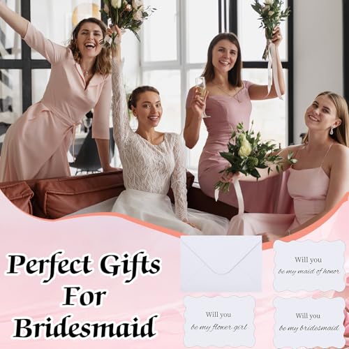 12 Bridesmaid Proposal Cards Set with Envelopes - Elegant Design