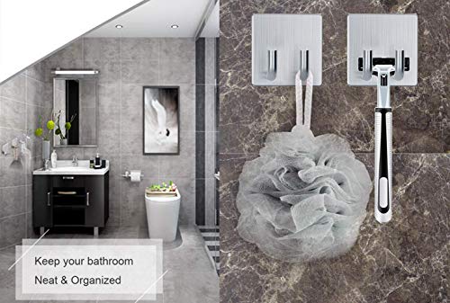 Jutoe 2-Pack Heavy Duty Adhesive Hooks - 304 Stainless Steel Wall Hooks