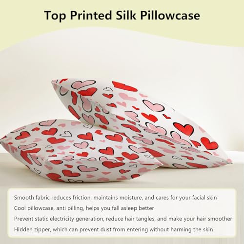 Satin Pillowcase for Hair and Skin - Standard 20x26 Silk Pillow Case with Zipper