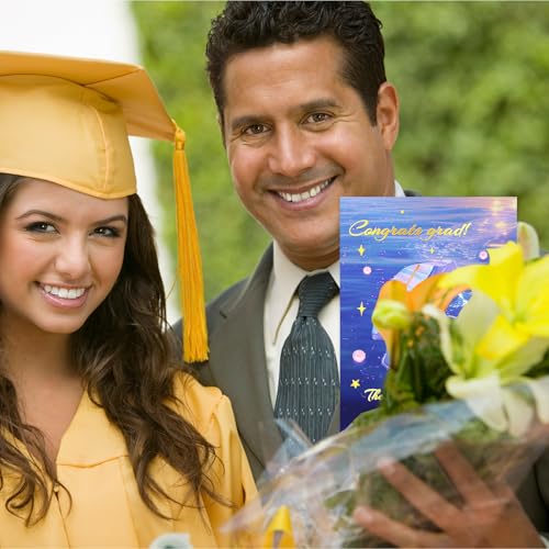 Gold Foil Graduation Card 2026 with Envelope & Stickers