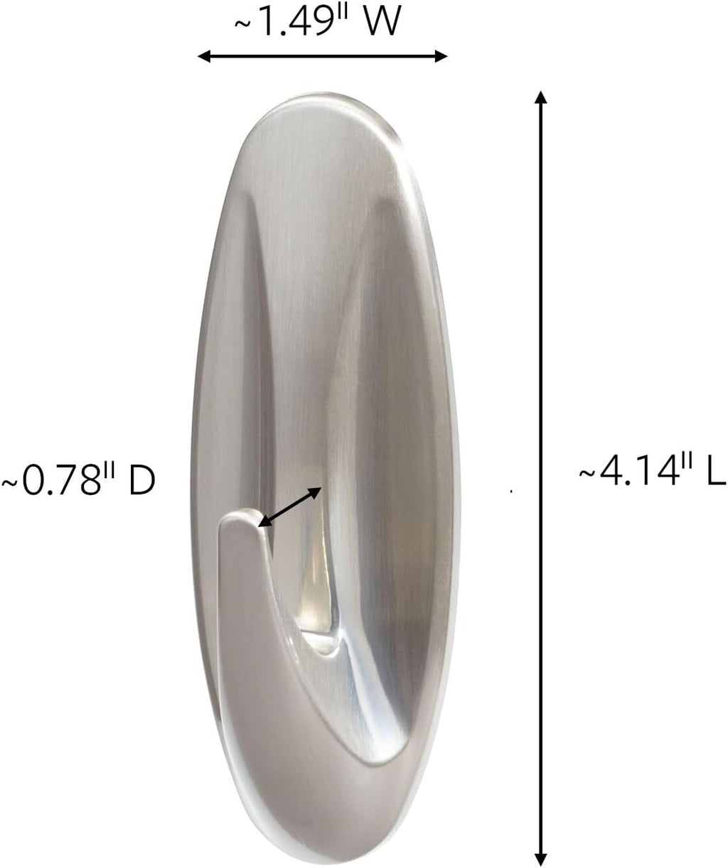 Command Large Designer Hook - Damage-Free Hanging Solution | Holds Up to 5 lb, Brushed Nickel Finish
