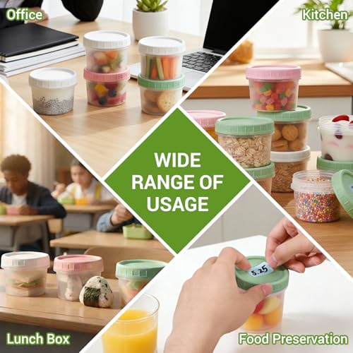 ASEVAT 18 Pack 5.4 oz Food Storage Containers with Twist Lids