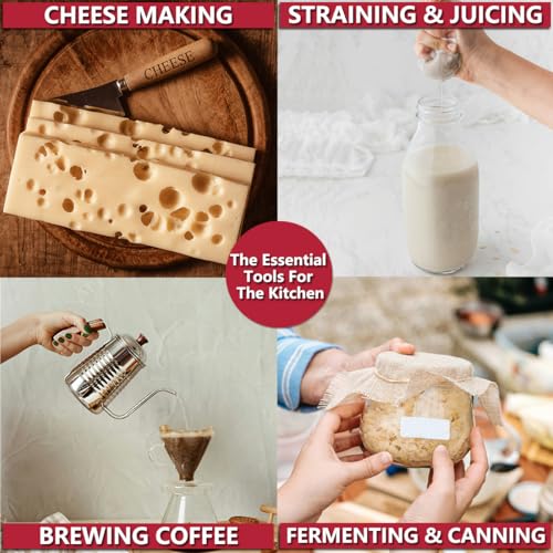 10Pcs Reusable Unbleached Cotton Cheese Cloths - 20x20"
