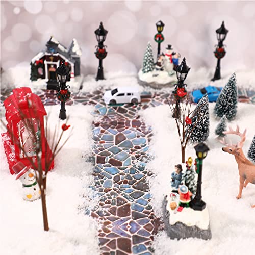 Christmas Village Street Road Mats - Classic Cobblestone Style, 2 Pack, 120x12cm