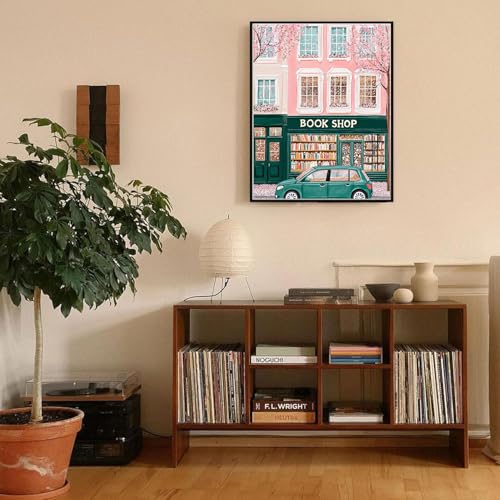 Book Shop Paint by Numbers Kit for Adults - 16x20 Inch Canvas