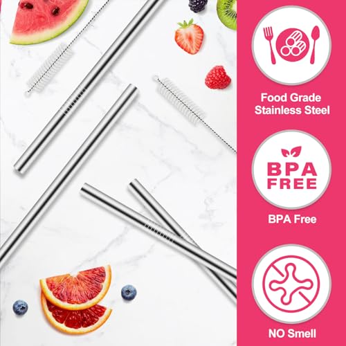 4-Pack Stainless Steel Replacement Straws for Simple Modern 14oz Kids Bottle