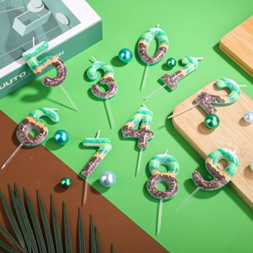 Green Pixel Birthday Cake Candle for Gaming Theme Parties
