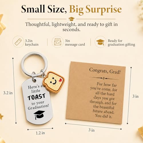 Cute Toast Graduation Keychain - Perfect Gift for Class of 2026