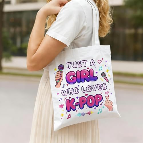 Kpop Canvas Tote Bag - Just a Girl Who Loves Kpop
