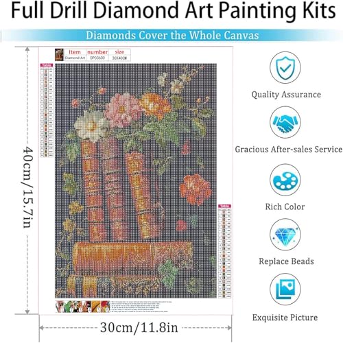 Square Drill Diamond Art Kit for Adults - 12x12in Full Drill Design
