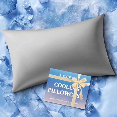 Loomluxe Cooling Pillowcase, Standard Size with Zipper - Dark Gray