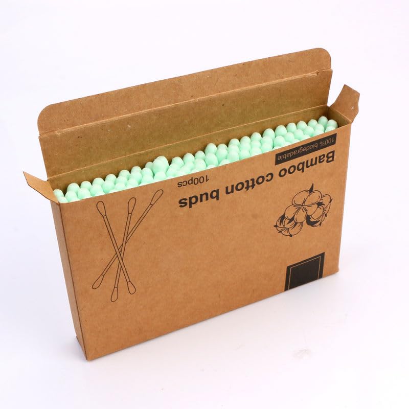 Eco-Friendly Bamboo Cotton Swabs Organic Double-Ended Buds