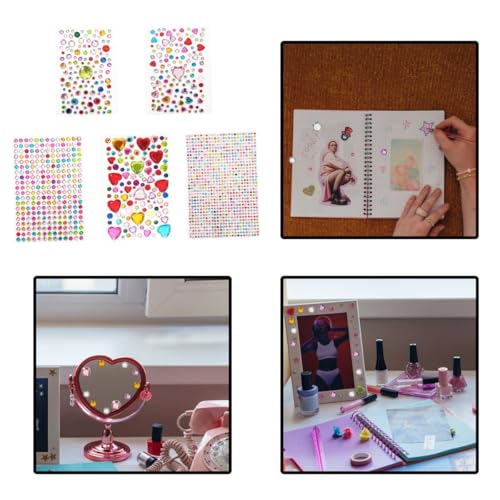 Zucosue 1500 Pcs Self-Adhesive Rhinestone Stickers, Acrylic Gem Jewels for Crafts, Face, Body, and Nail Art