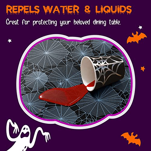 Halloween Tablecloths - 2-Pack Disposable Spider Web Design, 54x108"