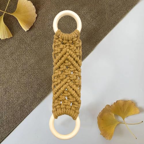 2-Piece Hand-Woven Crochet Towel Holder - Bohemian Kitchen Towel Ring