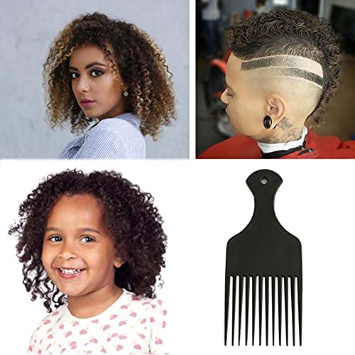 BlingKingdom Wide Tooth Afro Hair Pick Comb 6.3 Inch Black Styling Tool