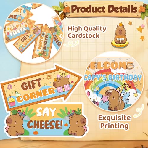 20 Pcs Capybara Birthday Party Directional Signs Decoration