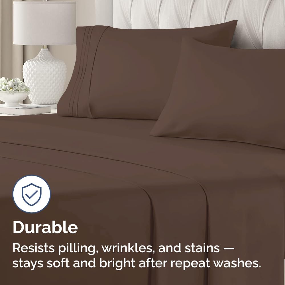 Standard Pillow Cases Set of 2 | Ultra-Soft Hotel Quality Covers - Comfy, Wrinkle-Free, Stain Resistant - Brown