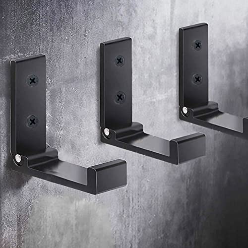 Black Folding Coat Hooks - 2 Pack Space-Saving Wall Hangers