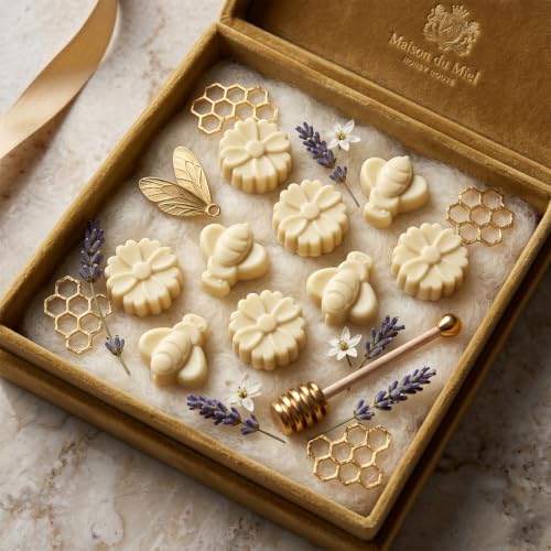 8 Cavity Bee Flower Silicone Chocolate Mold for Candy and Cake Decorating