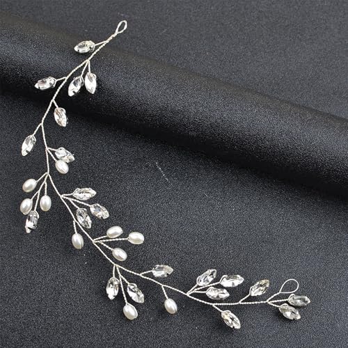 Pearl Wedding Hair Vine Bridal Rhinestone Hair Piece for Women