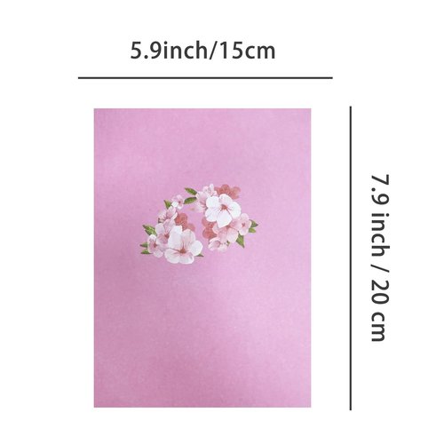 CFTONE 3D Pop Up Card, Elegant Cherry Blossom Heart Flower Greeting Card for Mothers Day, Anniversary, Valentine's Day, Weddings, Birthday, Handcrafted Floral Card for Mom, Women, Wife