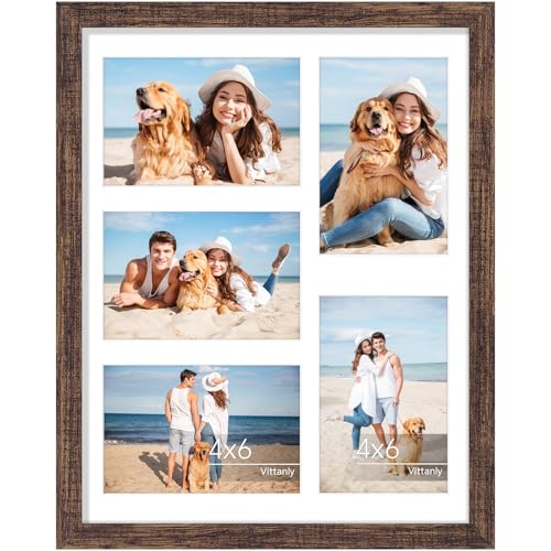 Vittanly Rustic Brown 11x14 Collage Picture Frame for Wall Mounting