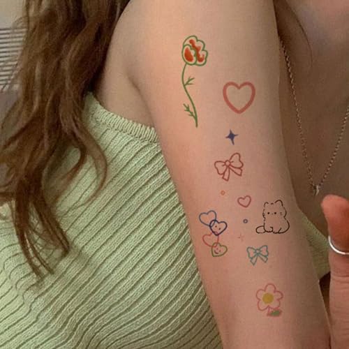 Funtattoo Kids Temporary Tattoos 100 Pcs Realistic Cartoon Waterproof Fake Body Art