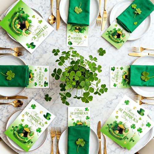10 St. Patrick's Day Greeting Cards Set with Shamrock Design
