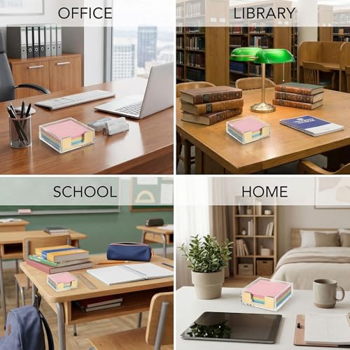Gold Acrylic Sticky Note Holder - 3x3 Desk Memo Pad Dispenser (Style 1)