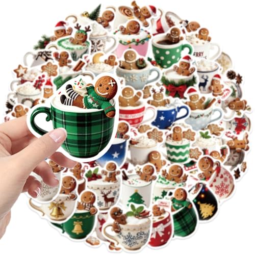 50 Pcs Gingerbread Man Stickers for Christmas Decor