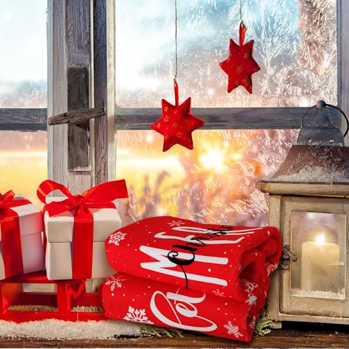 Christmas Hand Towels Set of 2 - Snowflake Holiday Decor, Soft & Absorbent