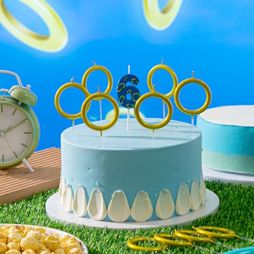 Conelist Gold Ring Birthday Candle Number 6 - 7 Piece Set