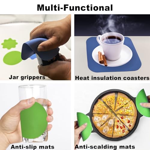 Rubber Jar Opener Set for Seniors – Non-Slip Silicone Gripper Pads