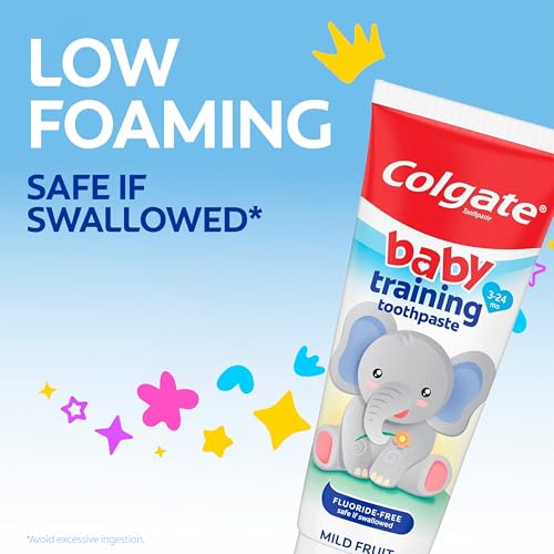 Colgate Baby Toothbrush and Fluoride-Free Training Toothpaste Kit, 3-24 Months