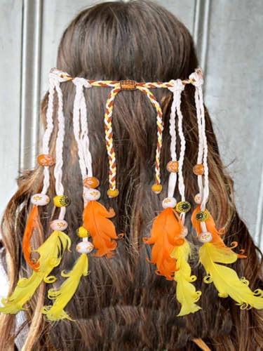 Campsis Boho Feather Headband Hippie Festival Costume Headpiece