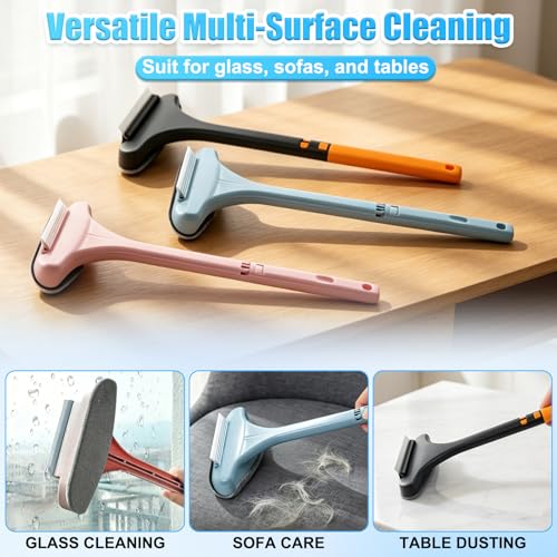2-in-1 Window Screen Cleaning Brush with Squeegee - Yellow Green