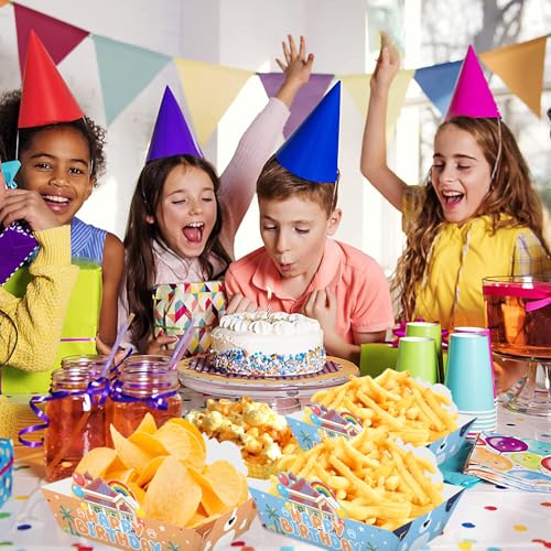 24 Cartoon Blue Dog Disposable Paper Food Trays for Parties