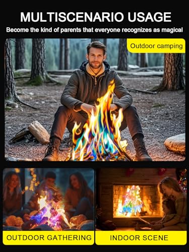 Magical Colorful Flame Powder & Natural Fire Starters Set