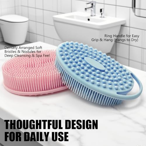 VASHOP Silicone Body Scrubber & Exfoliating Shower Bath Brush