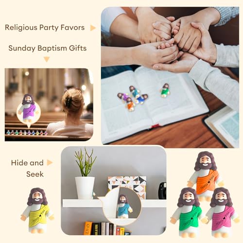 Dileed 50 PCS Mini Jesus Figurines - Religious Party Favors & Gifts
