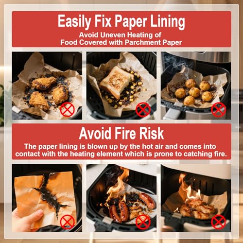 Lyreh Air Fryer Silicone Magnets Set - 4Pcs Reusable Parchment Paper Holders