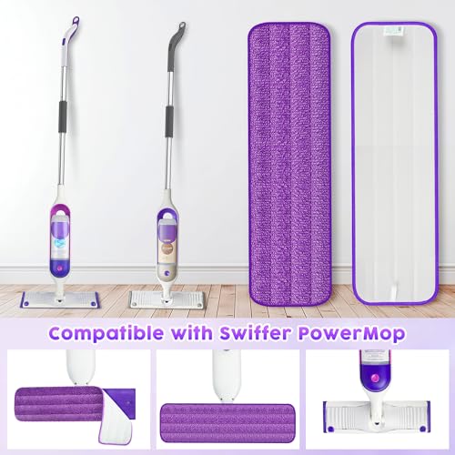 3 Pack Reusable Mop Pads for Swiffer PowerMop, Washable Microfiber Refills