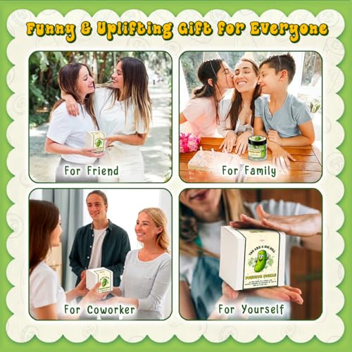 Kilyhome Pickle Jar with 60 Daily Affirmation Cards - Funny Gift for Teens