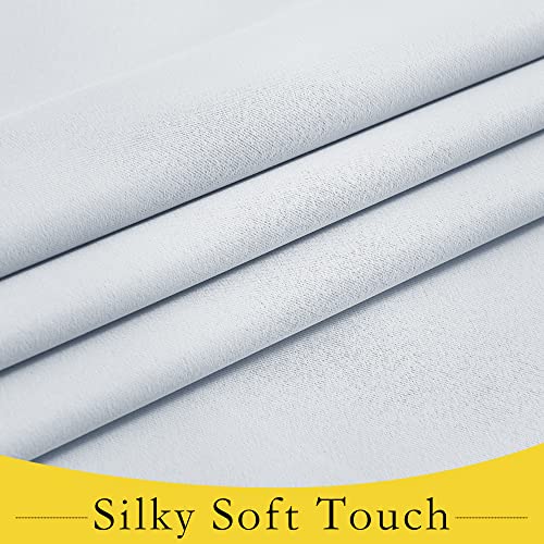 NICETOWN Greyish White Blackout Curtain 22"W x 72"L - Easy Install