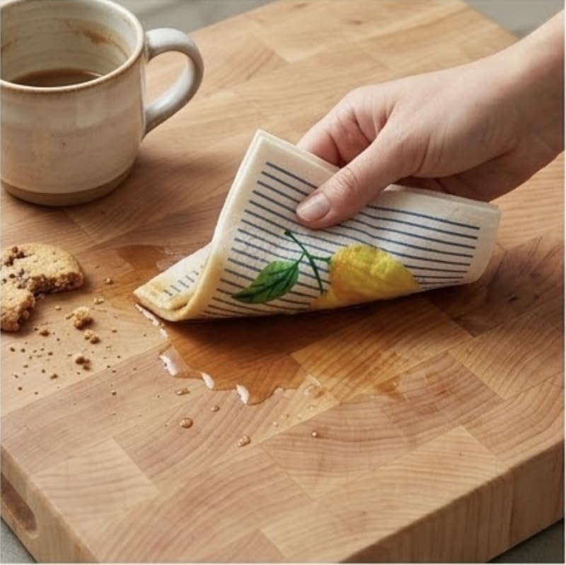 Lemon Collection Swedish Dishcloth - Reusable, Eco-Friendly Kitchen Cloth